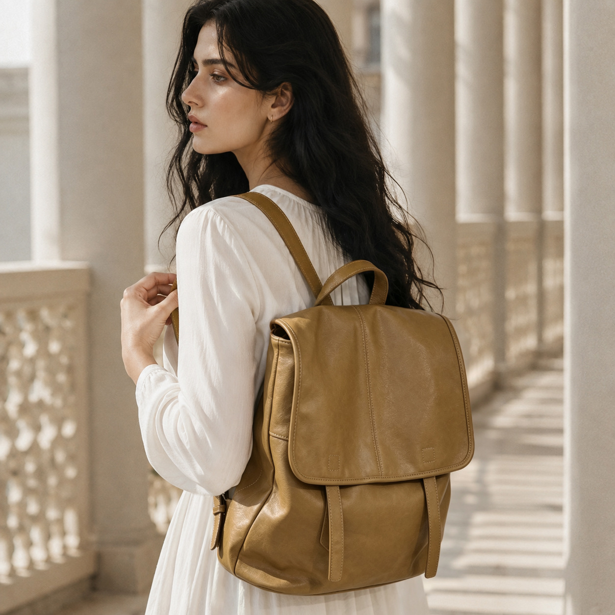 Genuine Leather Backpack - Model baru 2026, ransel, terbuat dari