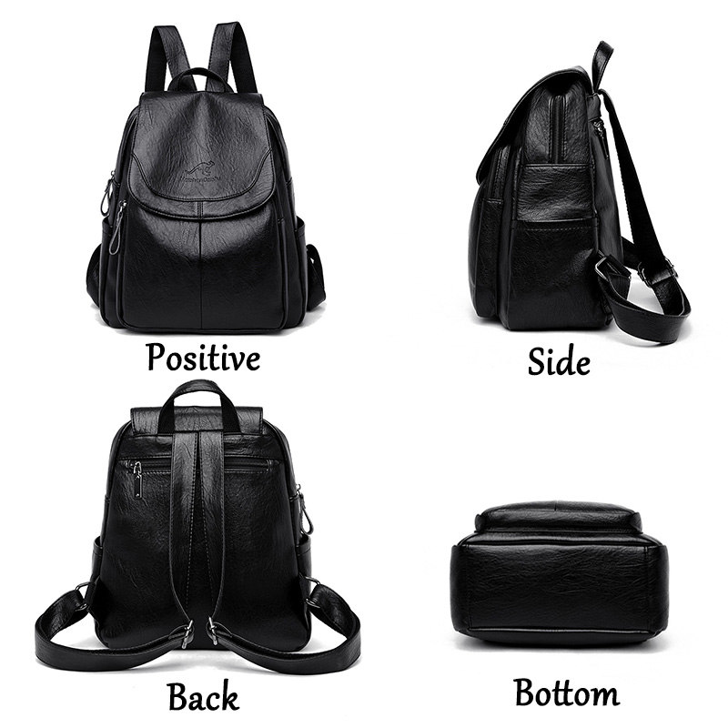 Genuine Leather Backpack - Ransel Kulit Lembut Vintage untuk Wanita