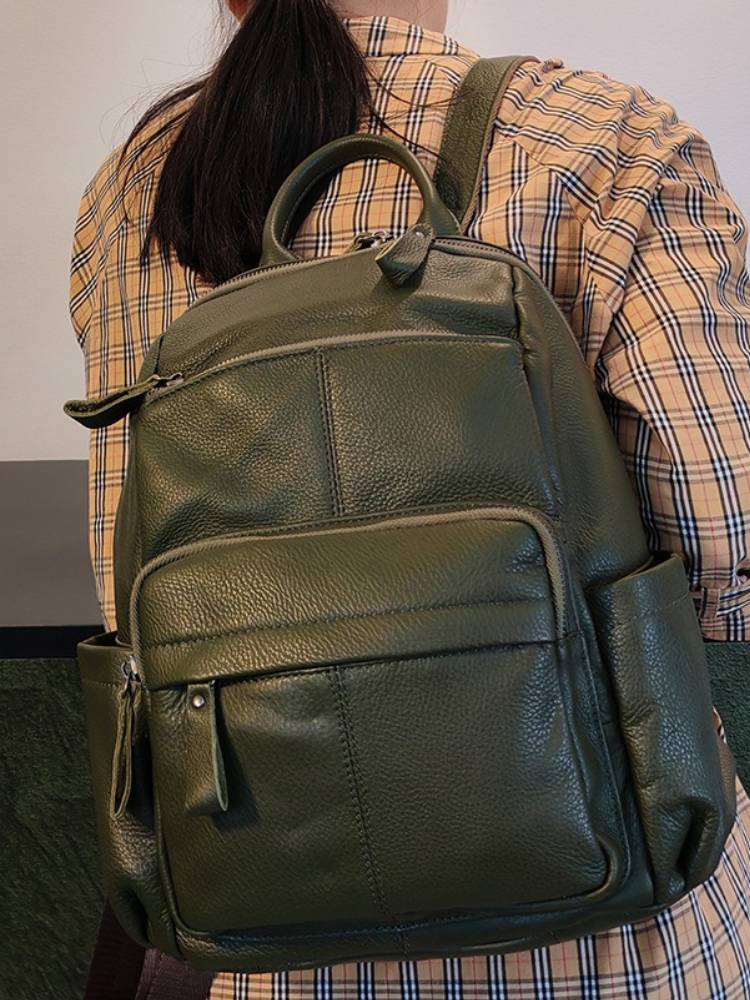 Genuine Leather Backpack - Ransel Kulit Sapi Lapisan Atas Zency,