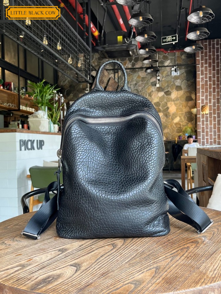 Ransel Kasual Kulit Domba Alam - Genuine Leather Backpack ulasan dan harga