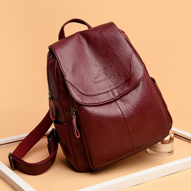 Ransel Kulit Lembut Vintage un - Genuine Leather Backpack ulasan dan harga