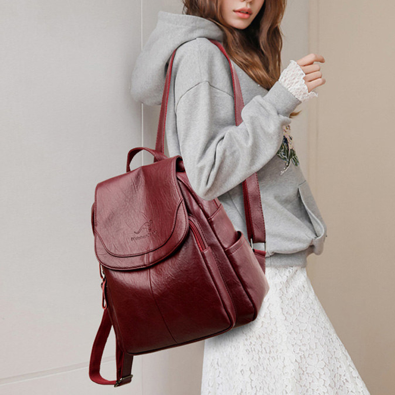 Ransel Kulit Lembut Vintage un - Genuine Leather Backpack ulasan dan harga