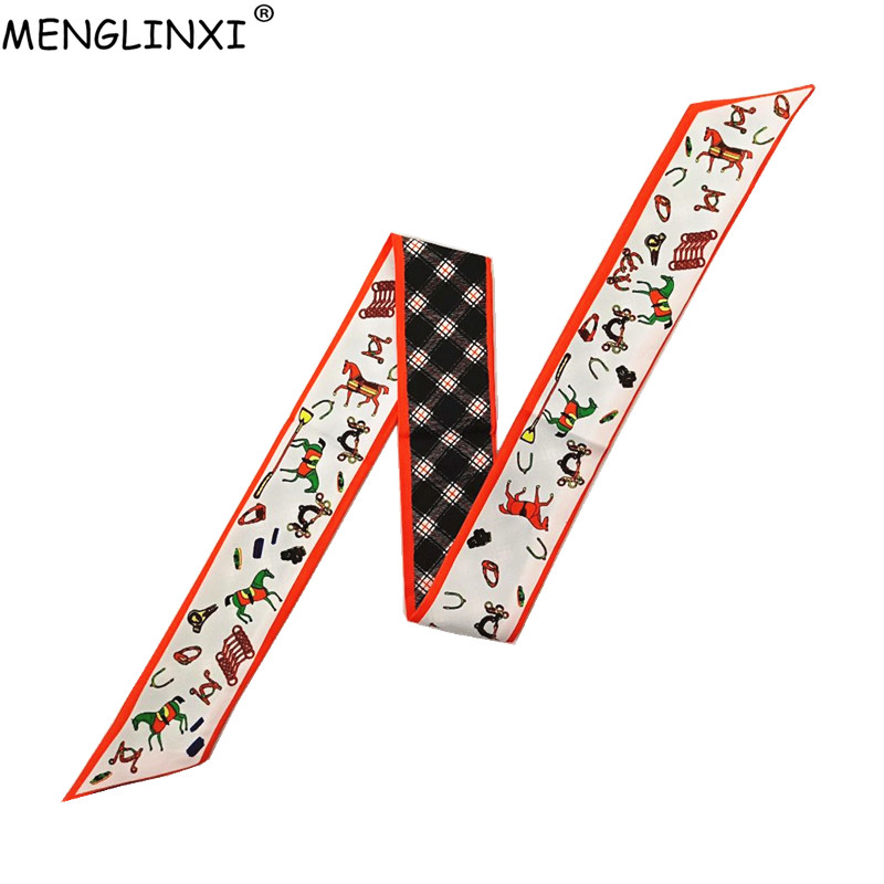 Syal Skinny Kotak-kotak Kuda T - Luxury Bags Brand ulasan dan harga