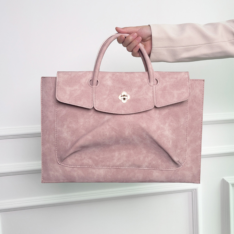 Tas Laptop Tote Kulit PU Pink  - Laptop Bag Leather 15 ulasan dan harga