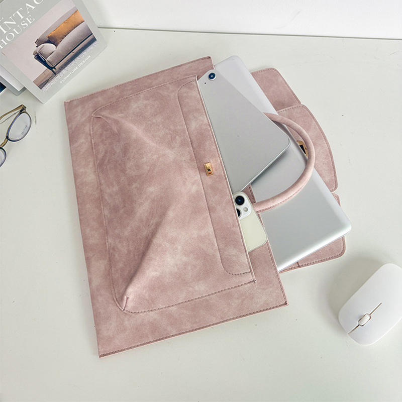 Tas Laptop Tote Kulit PU Pink  - Laptop Bag Leather 15 ulasan dan harga