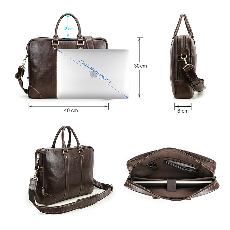 CONTACT'S tas Laptop kulit asl - Laptop Bag Leather 15 ulasan dan harga
